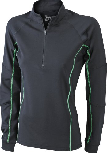 James & Nicholson Damen Running Reflex Shirt, black/green, M, JN426 blgr Preisvergleich