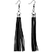 Black Leather Tassel Earrings