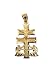 14k Yellow Gold, Caravaca Cross Jesus Christ Angel Pendant Charm 18mm Wide