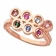 14K Rose Gold Mother's Ring - 7 Gemstone -- YOU CHOOSE THE COLORS!