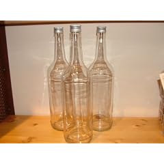 6 St�ck 500ml, Geradhalsflasche, Flaschen, leere Glasflaschen mit Schraubverschluss, zum selbst Abf�llen, 0,5l Liter, Lik�rflaschen, Schnapsflaschen, Essigflaschen, �lflaschen, H�he 26,4 cm