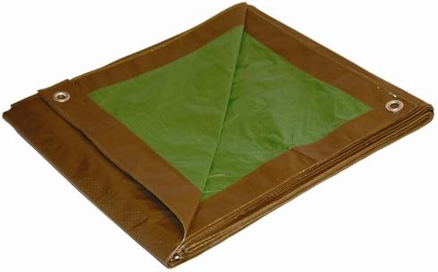 8x10 Multi-Purpose Brown/Green Medium Duty DRY TOP Poly Tarp (8'x10')