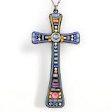 NEW Ayala's Timeless Beauty Cross Necklace in Lavender and Yellow #5138LB ANK ONK