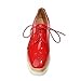 Lucksender Womens Fashion Platform Wedge Heel Lace-up Carved Oxfords Shoes