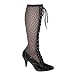 PLEASER Sexy-100 Mesh Fishnet Womens Shoes Patent Mesh Boots Black Sexy Halloween or Costume 3'' Heel Mesh and Black Patent Knee Sock Boots
