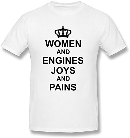 LENGYUE Women Engines Joys Pains T Shirts For Mens XL White