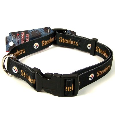 PITTSBURGH STEELERS ADJUSTABLE DOG PET COLLAR SZ M
