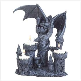 DRAGON CANDLEHOLDER MEDIEVAL CASTLE MAGIC MYTH FANTASY