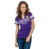 NFL Women's Minnesota Vikings Go For Two Short Sleeve Split Crew Neck Tee (Regal Purple/White, XX-Large)