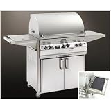 Fire Magic Gas Grills Echelon E660s All Infrared Natural Gas Grill With Solar Panel & Single Side Burner On Cart