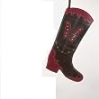 Country Cowgirl Red Leather Boot with Butterfly Christmas Stocking 19"