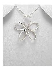 Flower Pendant Necklace In Sterling Silver