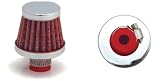 Spectre 3992 Red and Chrome Cotton Fiber Filter Breather