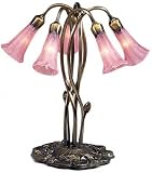 LAMPS BEAUTIFUL Victorian Style Five Light Pink Lily Accent Table Lamp by Meyda Tiffany--Excellent customer service--see our feedback.