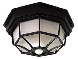 Heath Zenith Sl-4300-BK Cast Aluminum, Motion Activated Octagonal Ceiling Fixture, Black