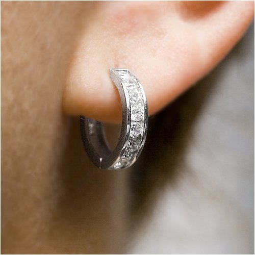 1 Carat Sterling Silver CZ Hoop Earrings under The Jewelry Store