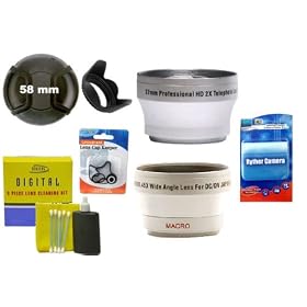 Zeikos 37 mm 2X Telephoto and .45X Wide Angle Lens with Accessory Kit