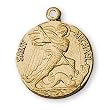12K Gold Filled Saint Michael Medal and 18-inch Chain