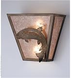 LAMPS BEAUTIFUL Rustic Lodge Trout Wall Sconce by Meyda Tiffany--Excellent customer service--see our feedback.