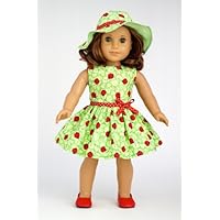 Ladybug - Summer Dress with Hat and Red Shoes - Clothing for 18 inch Dolls