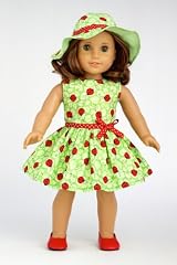 Ladybug - Summer Dress with Hat and Red Shoes - Clothing for 18 inch Dolls