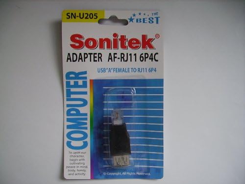 Sonitek USB a Female to Rj11 6p4c Converter Adapter
