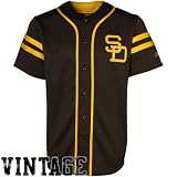 Majestic San Diego Padres Throwback Heater Jersey - Brown (X-Large)