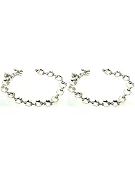 Stylized Tortoise Anklets of Sterling Silver (Price Per Pair) - Sterling Silver