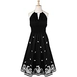 Smocked Waist Embroidered Cotton Dress (Petite, Tall & Misses Sizes XS-3X)