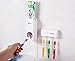iLifeTech Toothpaste Holder Hands-Free Toothpaste Squeezer and Toothbrush Holder Family Set