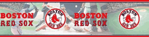 Blue Mountain Wallcoverings 5815397 6-Inch by 15-Foot Boston Red Sox MLB Prepasted Wall Border