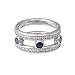 14K White Gold 5/8 ct. Machine Set Diamond and 3/4 ct. Sapphire Wedding Band (F-G Color, VS Clarity)