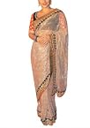 Vidya Balan Beige Net Saree with Blouse - LMMSBF21