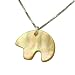 Gold Mother of Pearl Bear Pendant on a Sterling Silver Box Chain