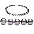 AugustinaJewelry Single Strand 18 Inch 11-12mm Black Freshwater Cultured Pearl Necklace