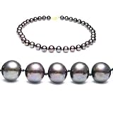 AugustinaJewelry Single Strand 18 Inch 11-12mm Black Freshwater Cultured Pearl Necklace