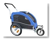 Booyah Medium Dog Pet Bike Trailer and Stroller Blue