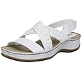 Hush Puppies Womens Ladies White Leather Rosebud Flat Footbed Sandals ...