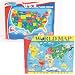 World & US Floor Puzzles (Set of 2)