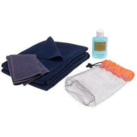 Aquis Adventure Basic Camp Set Including Microfiber Towel, Wash Cloth and Biodegradable Soap, 1 Set