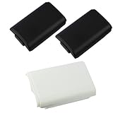 GTMax 2x Black Battery Cover Case + White Battery Cover Case for Xbox 360 Controller