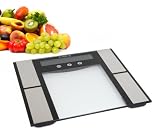 HemingWeigh Ultra Slim Digital Bathroom Scale with Body Fat and Hydration Monitor, and Touch Buttons