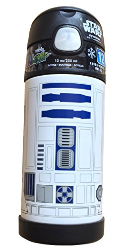Star Wars Darth Vader or Star Wars R2d2 Thermo Novelty Bottles 12 Oz Vacuum Insulated Stainless Steel Double Wall Warm Beverage Thermo (R2D2)