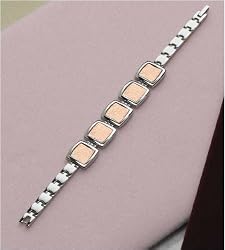 J-Steel by Fyn Studios (TM) Stainless-Steel & Bronze Colored Genuine Leather Link Bracelet JSF-843332001068