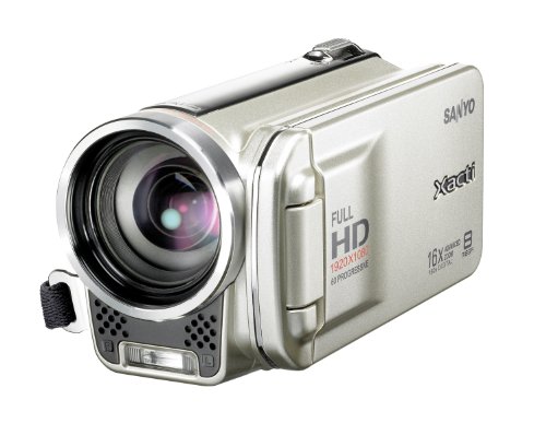 Sanyo Xacti VPC-FH1EX Full HD-Camcorder (SD/SDHC-Card, 10-fach opt. Zoom, 8 Megapixel, 7,6 cm (3 Zoll) Display)