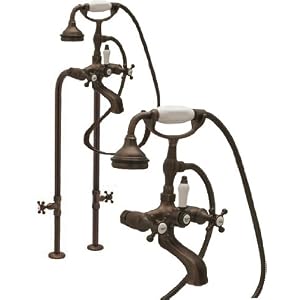 Free Standing Bronze Clawfoot Bath Tub Shower Faucet