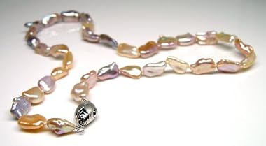 HinsonGayle Metallic Multicolored Keshi Cultured Pearl Necklace (Sterling Silver)