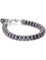 Honora "Pallini" Black Freshwater Cultured Pearl Drop Charm Toggle Bracelet, 7.75"