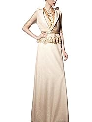 A-line V-neck Empire   Waistline Cap Sleeves Elbow Length Sleeves Cocktail Floor Length Satin Sequined Beaded Applique Backless Lace Homecoming Dress/Pageant Dress/Prom Dress/Party Dress/Wedding Dress