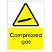 Danger Compressed Gas Sign Warning Self Adhesive Vinyl Stick